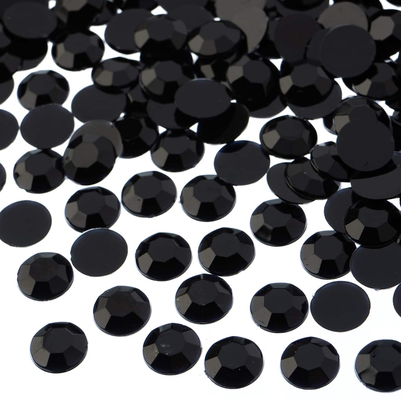 John Bead Acrylic Round Flat Back Rhinestones, 10mm